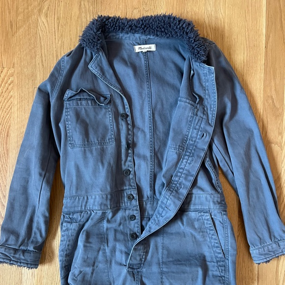 Madewell Sherpa Collar Jumpsuit Coveralls Boilersuit - Picture 3 of 4